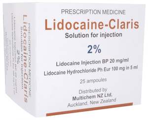 Anaesthetics: LIDOCAINE AMPS 25 X 5ML
