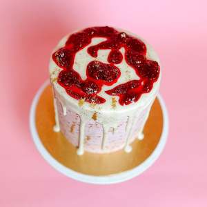 White Choc Raspberry Cake