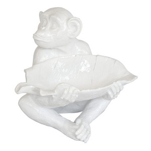 Resin Monkey Banana Bowl (white) White Sands Interiors