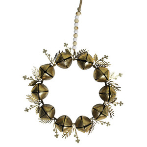 Christmas Bell Wreath Gold (large) White Sands Interiors