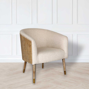 Havana Linen & Rattan Armchair White Sands Interiors