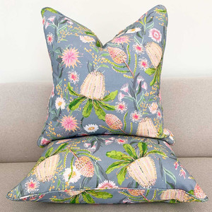 Products: Pink Proteas Throw Cushions White Sands Interiors