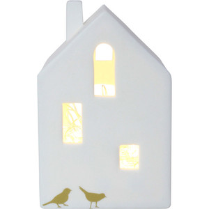 Porcelain Village House Tealight Holder 3D White Sands Interiors