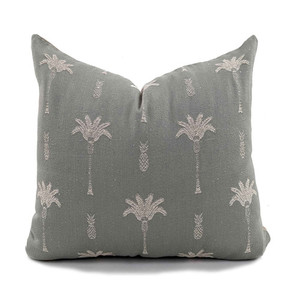 Products: Palm Silk & Cotton Viscose Cushion Khaki Green 55cm x 55cm White Sands Interiors