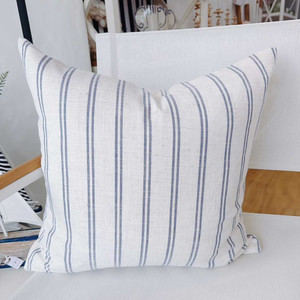 Vintage Blue Stripe Cushion Cover White Sands Interiors