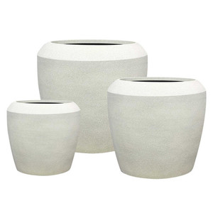 Artemis Stone Lite Planter Set of 3 – Chalk Beige White Sands Interiors