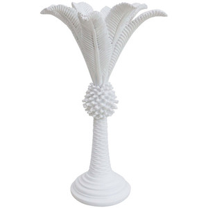 Products: Queen Palm Candle Holder White Med White Sands Interiors