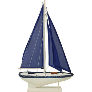 Products: Large Sailing Boat Navy White Sands Interiors