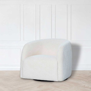 Casper Swivel Chair in Bouclé - Natural White Sands Interiors
