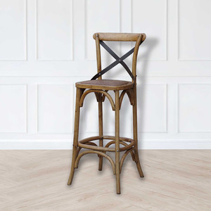 French Provincial Cross Back Stool White Sands Interiors