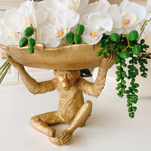 Resin Monkey Bowl (Gold) White Sands Interiors