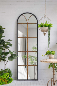 Antiqued Wall Mirror Narrow White Sands Interiors