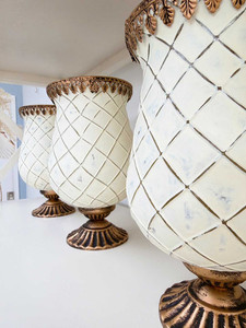 Products: Votive Hurricane XL Lantern White White Sands Interiors