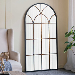 Antiqued Wall Mirror Large White Sands Interiors