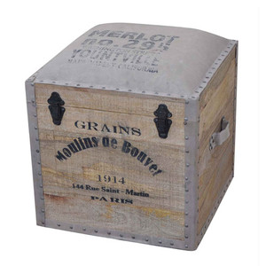 Vintage French-Inspired Trunk With Seat White Sands Interiors