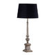 Eden Table Lamp – Antique Silver Base with Black Cotton Shade White Sands Interiors