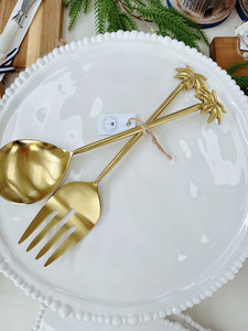 Palm Salad Server Classic S/2 White Sands Interiors