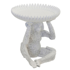 Resin Monkey Bowl (white) White Sands Interiors