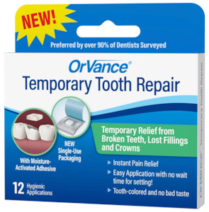 Oral Care: OrVance Temporary Tooth Repair 12 APPLICATIONS