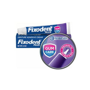Oral Care: Fixodent Plus Gum Care Denture Adhesive Cream 57g