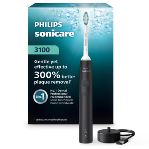 Philips Sonicare 3000 Series Sonic Electric Toothbrush Black Handle
