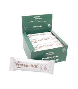 Products: FLAT WHITE WHEY PROTEIN BAR - NOTHING NAUGHTY - Whole Heart