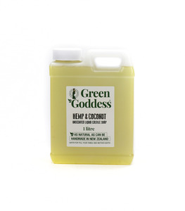 Products: Green Goddess Hemp & Coconut Castile Soap 1L