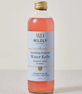 Products: Wildly Sparkling Probiotic, Water Kefir, Raspberry, Ginger & Lemon