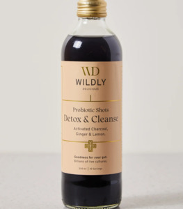 Wildly Probiotic Detox Shots, Charcoal Lemon & Ginger