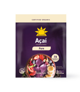 Products: Amazonia Açaí Pure Superfood Packs – 4 × 100 g