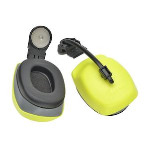 Hearing Protection: QUICKSNAP CAP MOUNT Earmuff HiViz yellow 25 dB NRR Cls 4 equiv
