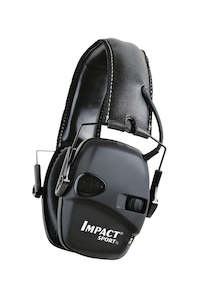 Electronic Ear Muff: IMPACT SPORT BLACK Slimline sound amplification earmuff