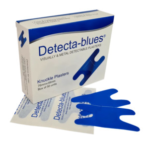 Health And Safety: Blue Metal Detectable Knuckle Plasters