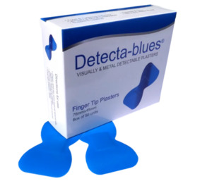 Health And Safety: Blue Metal Detectable Finger-tip Plasters