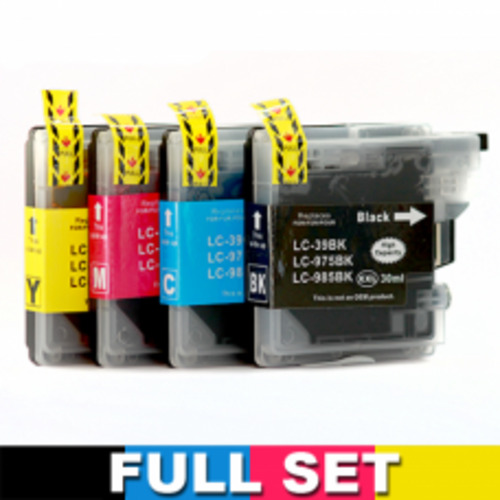 Products: Brother LC39 Bundle 4 Ink cartridges BK/C/M/Y Compatible
