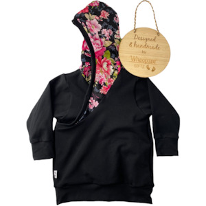 Hoodies: Hoodie - Black Kasey floral