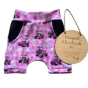 Harem: Harem Shorts- NEW Gingham tractors  limited edition