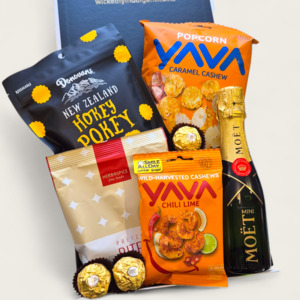 Collections Birthday Gift Hampers Nz: Bubbly - Moet Gift Box with Chocolate and nibbles