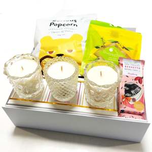 Non Alcoholic Gift Hampers: Light Me Up- Trio of Candles & Sweets Gift Hamper
