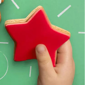 Red & White Marbled Gingerbread Star