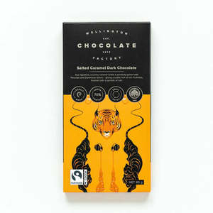 Chocolate Add Ons: Wellington Chocolate Factory- Salted Caramel Dark Choc 75g