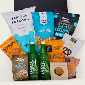 Taha- Non Alcoholic Drink, Popcorn, Fudge & Nuts Gift Basket