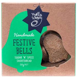 Christmas Gift Hampers: Molly Woppy Sugar N Spice Shortbread Bells 130g