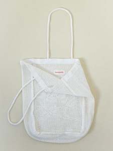 Face Masks: Crochet Bag- White