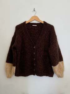 Spring: Hand knit cardi -The Gruffalo