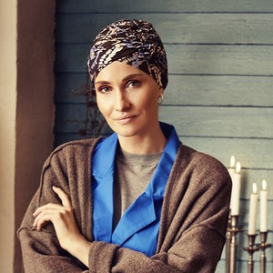 HocLotus Turban Autumn Blues 1008-0795