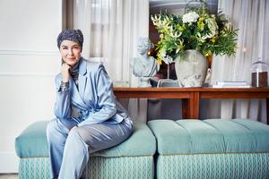 HocLotus Turban Floating Navy 1008-4009