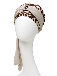 Headwear: Sienna Boho Turban Set I Soft Beige Giraffe I Christine Headwear