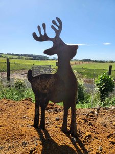 Corten Steel Reindeer Garden Ornament - Wilatt