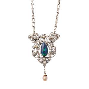 Necklaces: Edward Spencer Artificers Guild Opal Pendant Necklace
